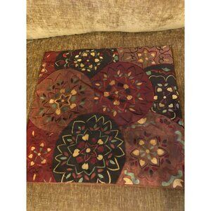 Pier 1 Imports Pillow Cover 18" Multicolor Embroidered Mandala Pattern